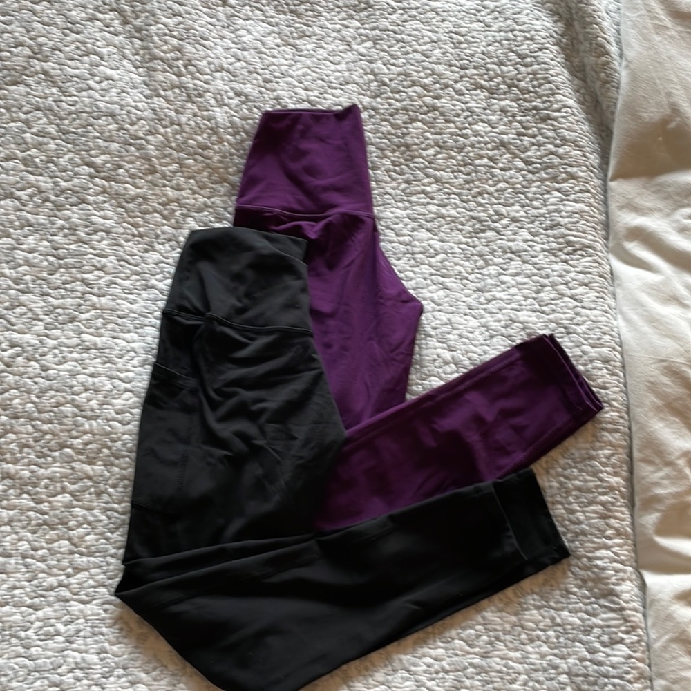 Two pairs of Colorfulkoaka women’s high waisted leggings